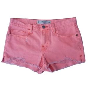 Abercrombie & Fitch distressed Jean shorts raw hem Size 6